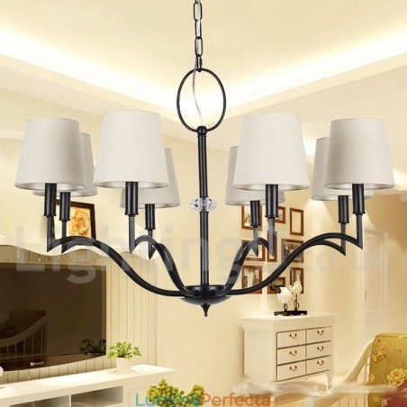 Candelabru în stil lumânare modern și contemporan cu 8 lumini Candelabru în stil lumânare modern și contemporan cu 8 lumini