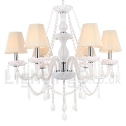 Candelabru în stil lumânare din cristal K9 alb cu 6 lumini