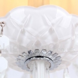 Candelabru în stil lumânare din cristal K9 alb cu 6 lumini