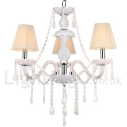 Candelabru în stil lumânare din cristal K9 alb cu 3 lumini