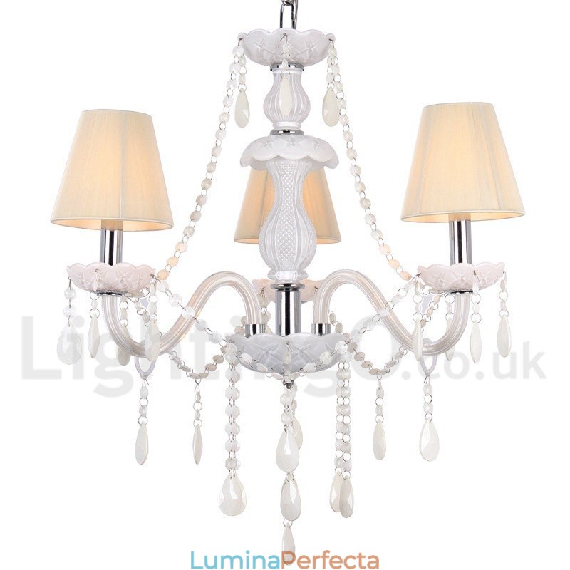 Candelabru în stil lumânare din cristal K9 alb cu 3 lumini