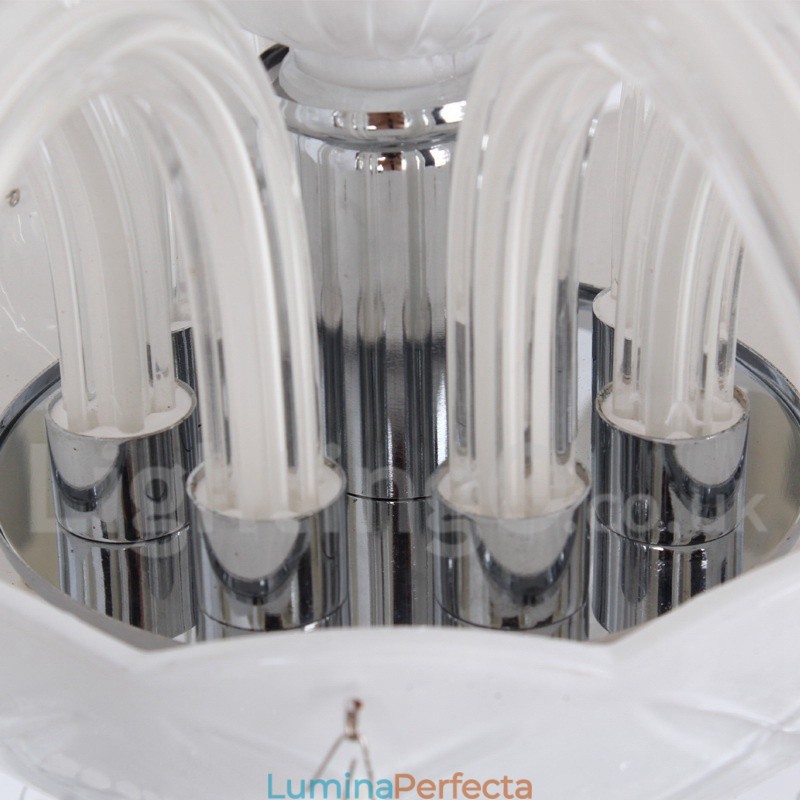 Candelabru în stil lumânare din cristal K9 alb cu 3 lumini