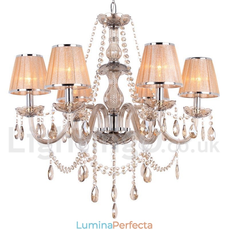 Candelabru în stil lumânare de cristal K9 cu 6 lumini