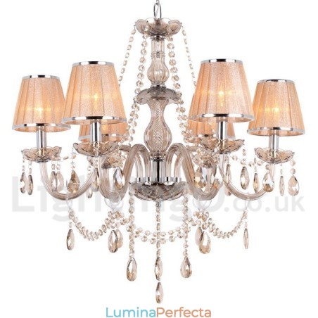 Candelabru în stil lumânare de cristal K9 cu 6 lumini Candelabru în stil lumânare de cristal K9 cu 6 lumini