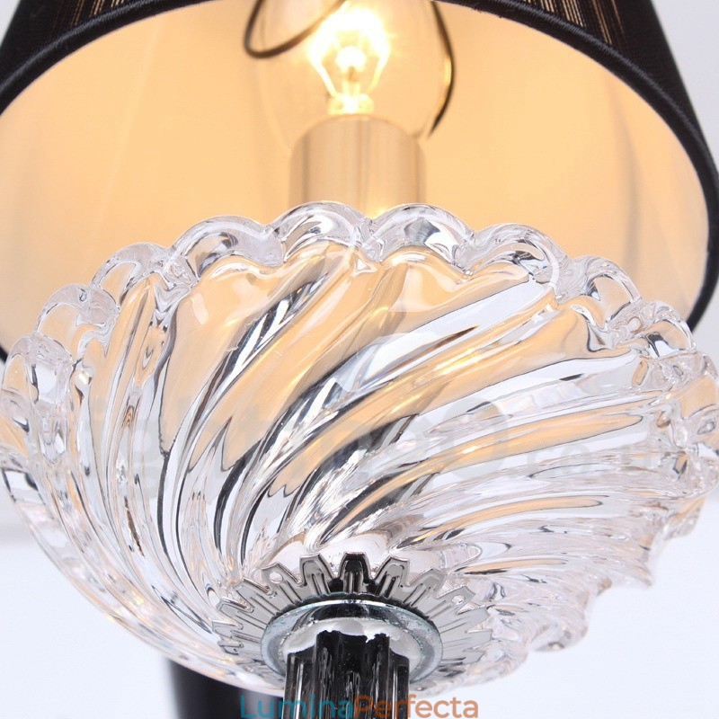 Candelabru în stil lumânare din cristal K9 alb, cu 6 lumini