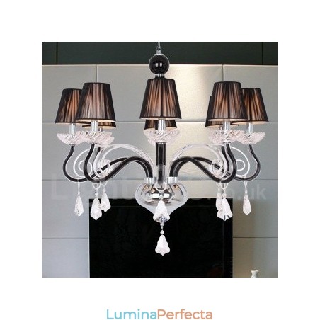 Candelabru în stil lumânare din cristal K9 alb, cu 8 lumini Candelabru în stil lumânare din cristal K9 alb, cu 8 lumini