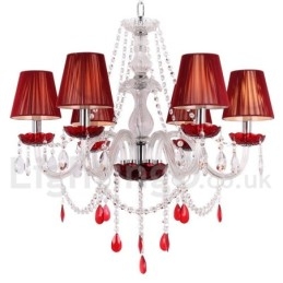 Candelabru în stil lumânare cu 6 roșu deschis K9