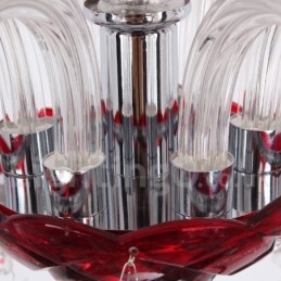 Candelabru în stil lumânare cu 6 roșu deschis K9
