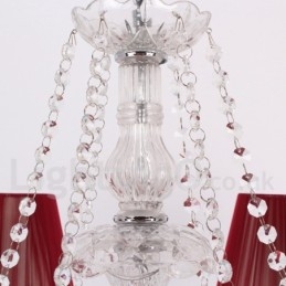 Candelabru în stil lumânare cu 6 roșu deschis K9