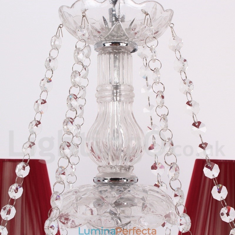 Candelabru în stil lumânare cu 6 roșu deschis K9