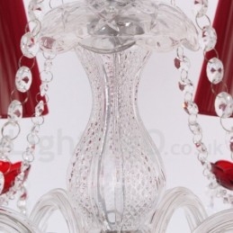 Candelabru în stil lumânare cu 6 roșu deschis K9