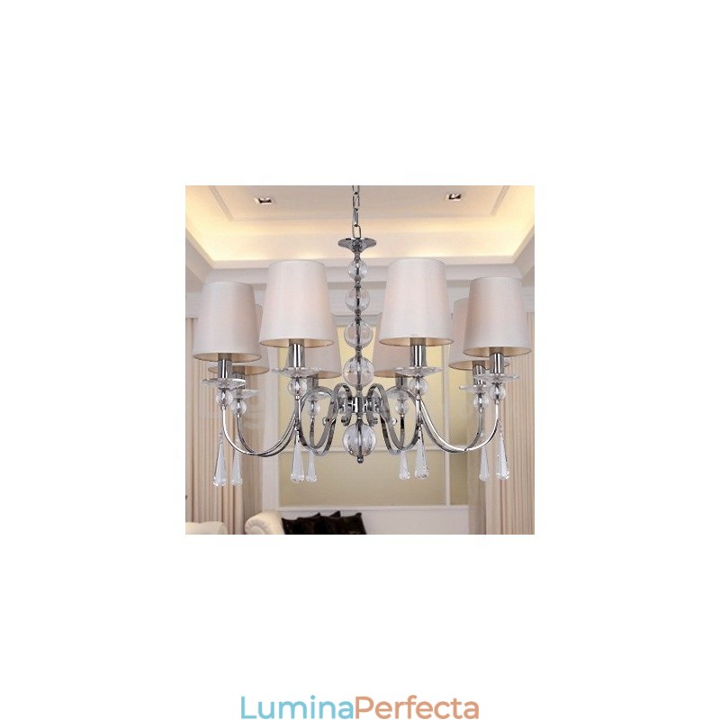 Candelabru în stil lumânare din cristal K9 contemporan cu 8 lumini