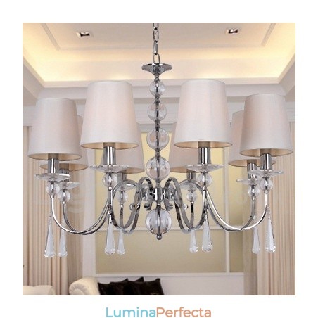 Candelabru în stil lumânare din cristal K9 contemporan cu 8 lumini Candelabru în stil lumânare din cristal K9 contemporan cu 8 lumini