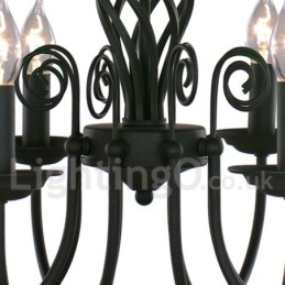 Candelabru în stil lumânare, retro, negru, contemporan cu 8 lumini