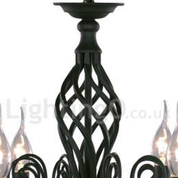 Candelabru negru, retro, în stil lumânare, cu 3 lumini