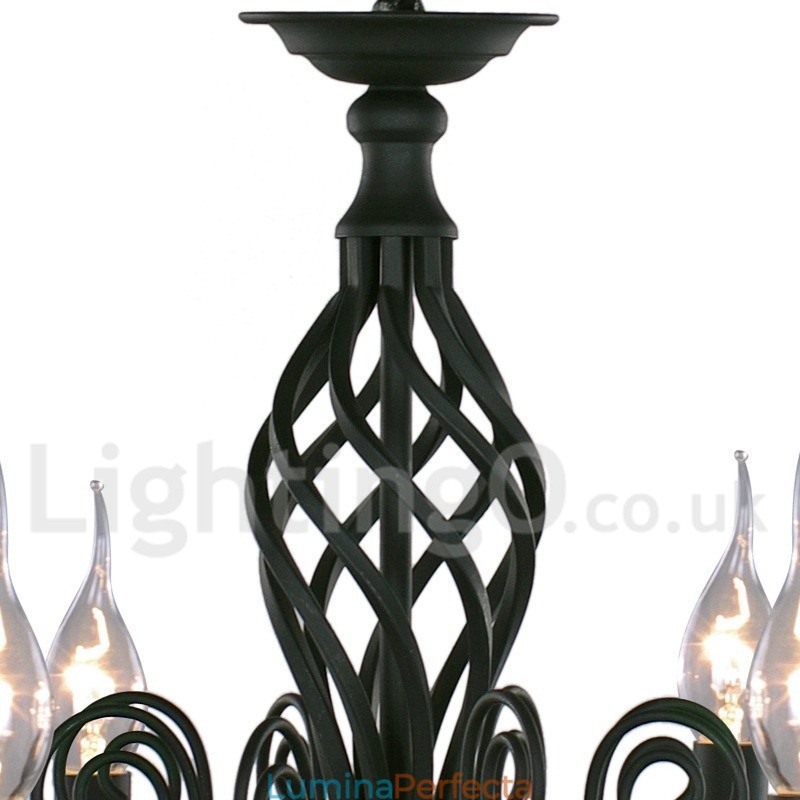 Candelabru negru, retro, în stil lumânare, cu 3 lumini