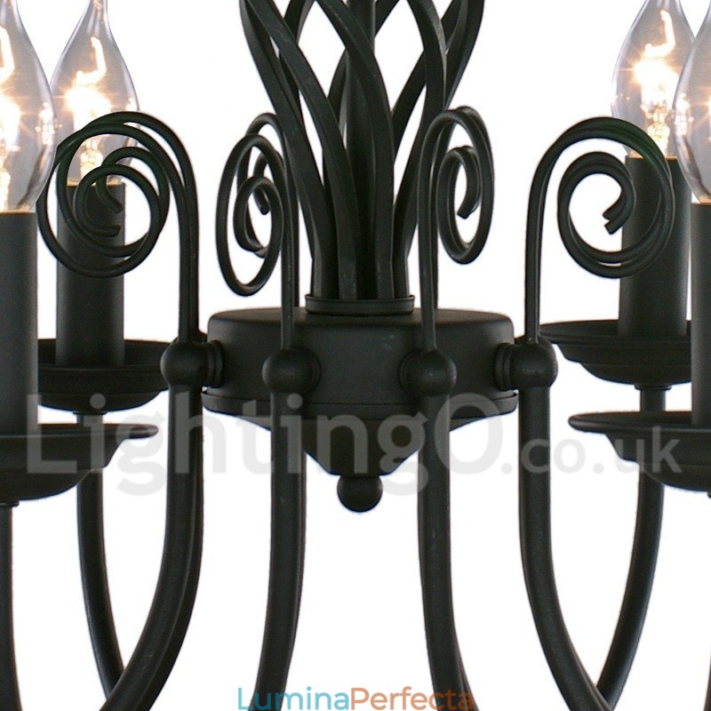 Candelabru negru, retro, în stil lumânare, cu 3 lumini