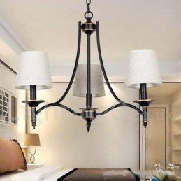 Candelabru contemporan în stil lumânare cu 3 lumini, rustic, retro negru