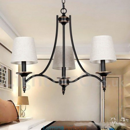Candelabru contemporan în stil lumânare cu 3 lumini, rustic, retro negru Candelabru contemporan în stil lumânare cu 3 lumini, rustic, retro negru