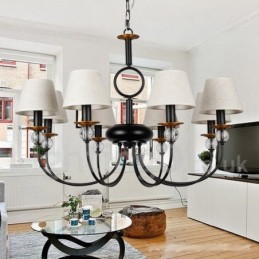 8 lumini rustic retro negru stil mediteranean candelabru contemporan în stil lumânare