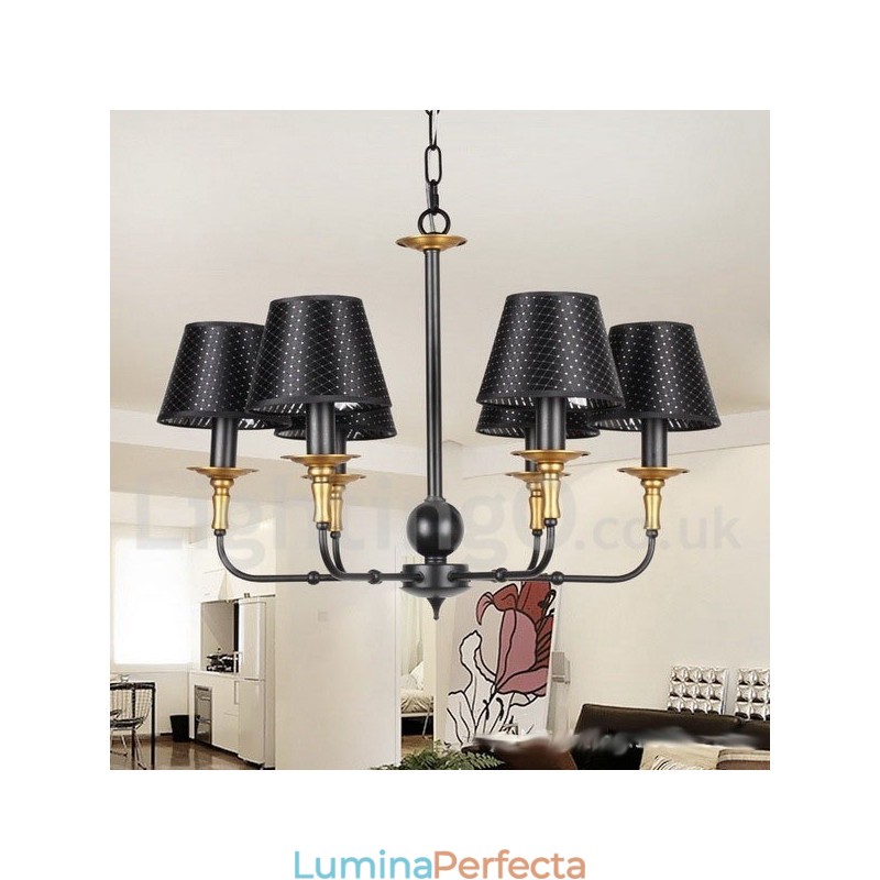 Candelabru în stil retro rustic cu 6 lumini