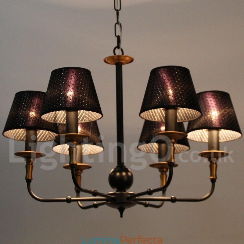 Candelabru în stil retro rustic cu 6 lumini