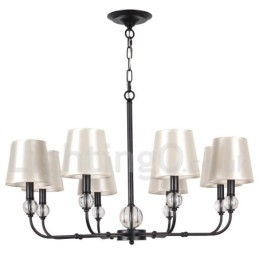 Candelabru contemporan în stil lumânare cu 8 lumini, rustic retro, negru