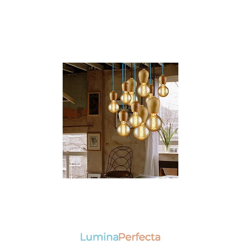 Candelabru stil mini modern contemporan din lemn de bambus