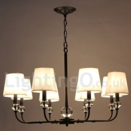 Candelabru contemporan în stil lumânare cu 8 lumini, rustic retro, negru