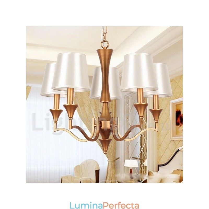 Candelabru în stil lumânare în stil mediteranean rustic cu 5 lumini