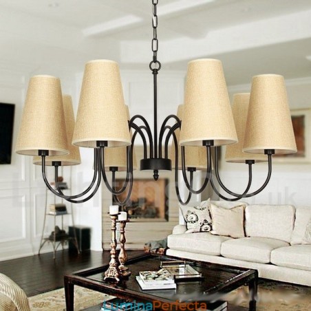 Candelabru în stil lumânare în stil mediteranean rustic cu 8 lumini Candelabru în stil lumânare în stil mediteranean rustic cu 8 lumini