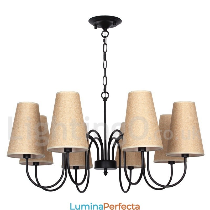 Candelabru în stil lumânare în stil mediteranean rustic cu 8 lumini