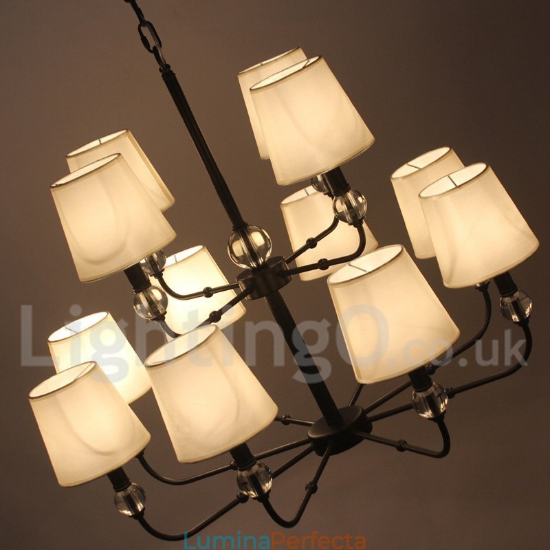 Candelabru mare, negru, contemporan, stil lumânare, retro, cu 2 niveluri