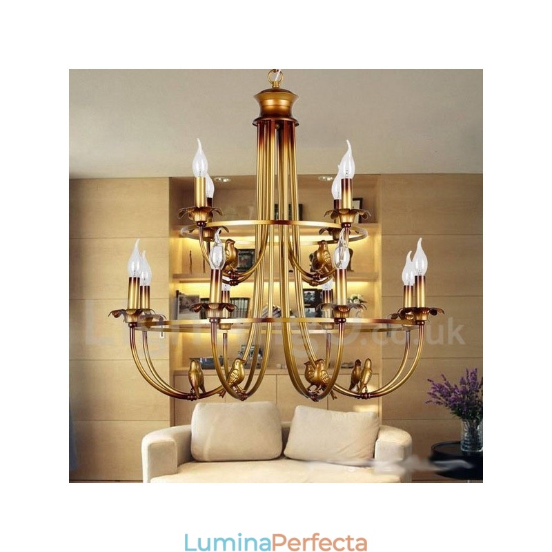 Candelabru în stil retro cu 12 lumini