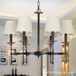 Candelabru în stil lumânare retro, negru, contemporan cu 6 lumini