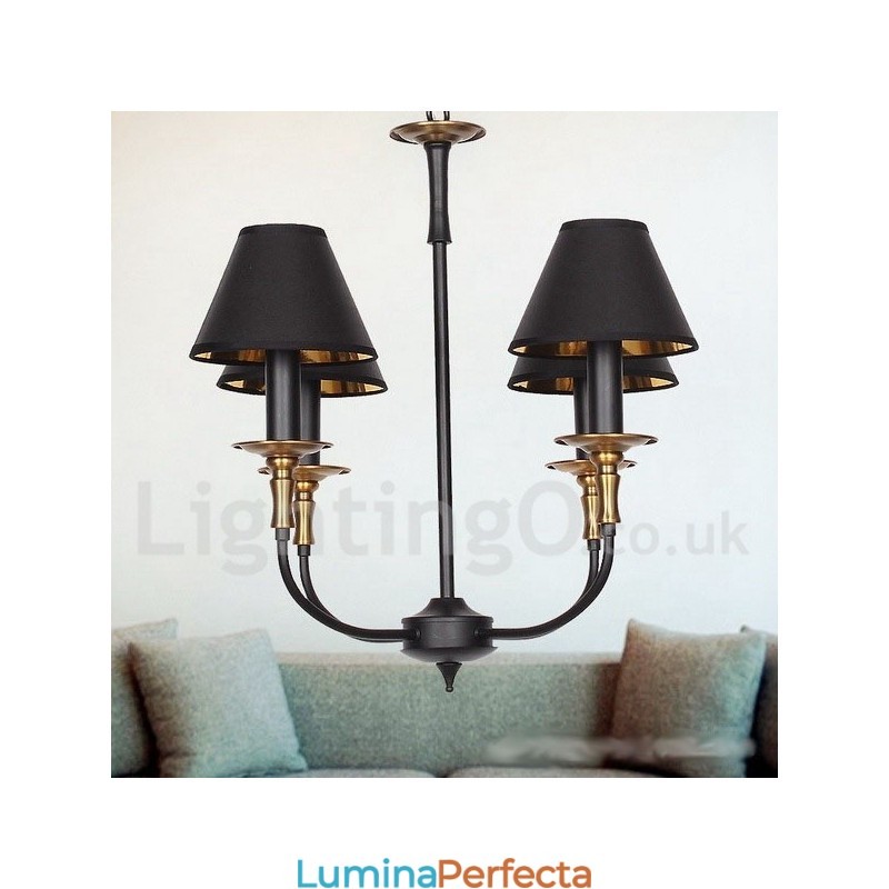 Candelabru retro contemporan în stil lumânare cu 4 lumini