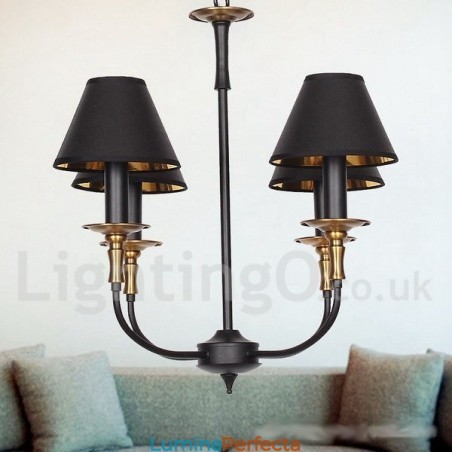 Candelabru retro contemporan în stil lumânare cu 4 lumini
