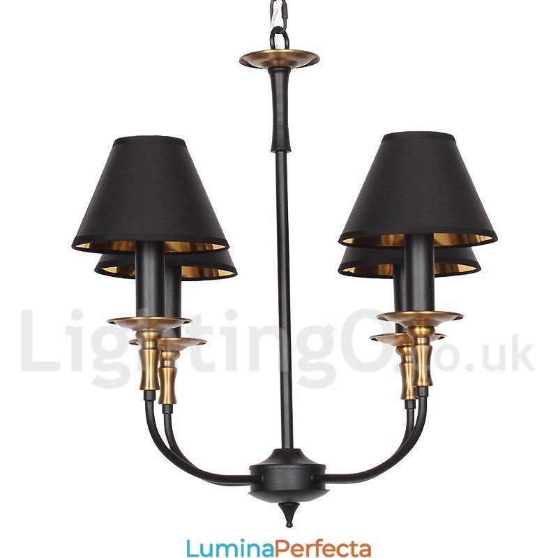 Candelabru retro contemporan în stil lumânare cu 4 lumini
