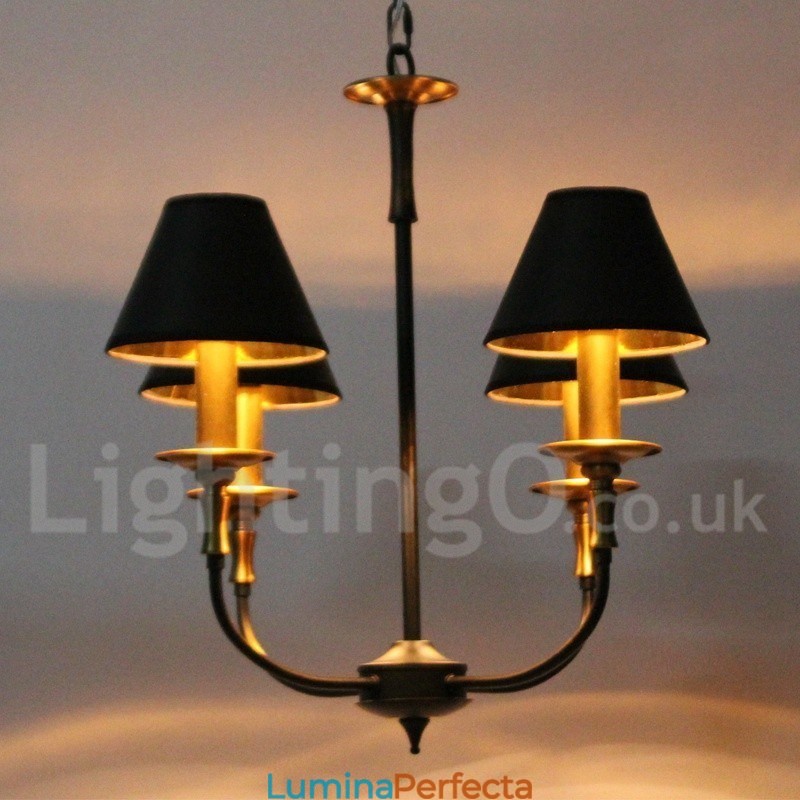 Candelabru retro contemporan în stil lumânare cu 4 lumini