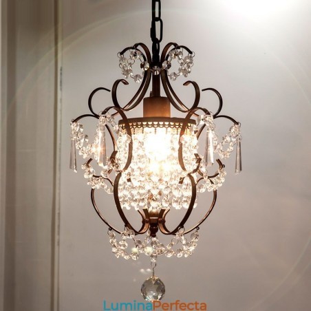 Candelabru pentru pictură din fier cu lampă modernă din cristal transparent Candelabru pentru pictură din fier cu lampă modernă din cristal transparent