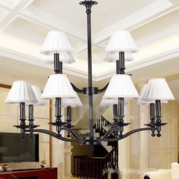 Candelabru mare cu 2 niveluri, retro, rustic, stil lumânare, cu 12 lumini