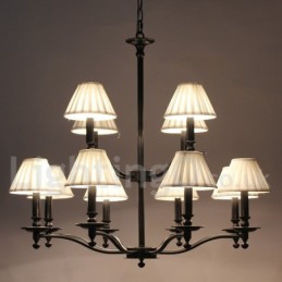 Candelabru mare cu 2 niveluri, retro, rustic, stil lumânare, cu 12 lumini