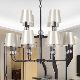 12 Lumini Rustic Retro Negru Candelabru Mare cu 2 Niveluri Candelabru Stil Lumanare