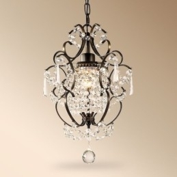 Candelabru pentru pictură din fier cu lampă modernă din cristal transparent