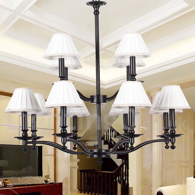 12 lumini retro cu 2 niveluri candelabru mare candelabru stil lumânare