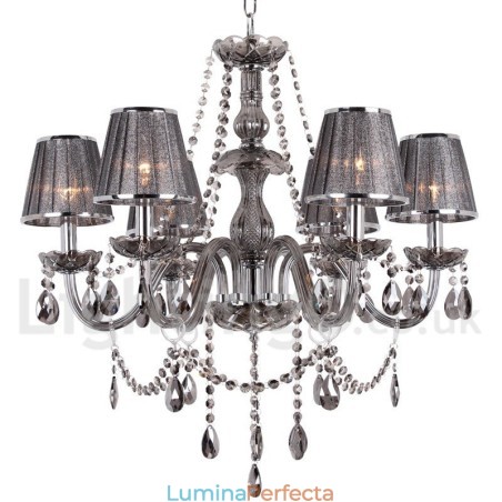 Candelabru în stil lumânare de cristal K9 cu 6 lumini Candelabru în stil lumânare de cristal K9 cu 6 lumini