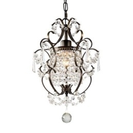 Candelabru pentru pictură din fier cu lampă modernă din cristal transparent