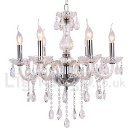 Candelabru în stil lumânare din cristal K9 contemporan cu 6 lumini