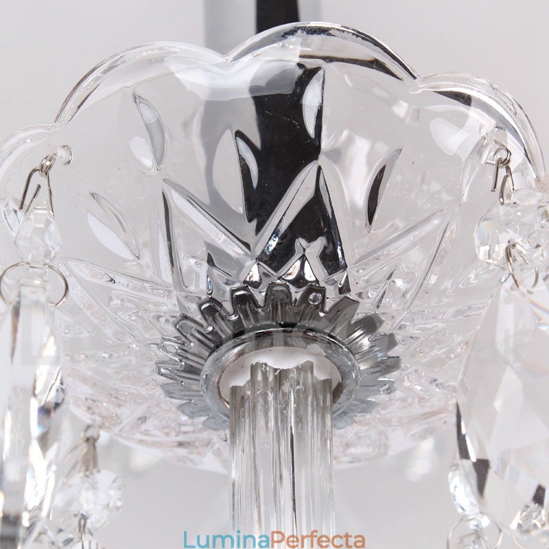 Candelabru în stil lumânare din cristal K9 contemporan cu 8 lumini
