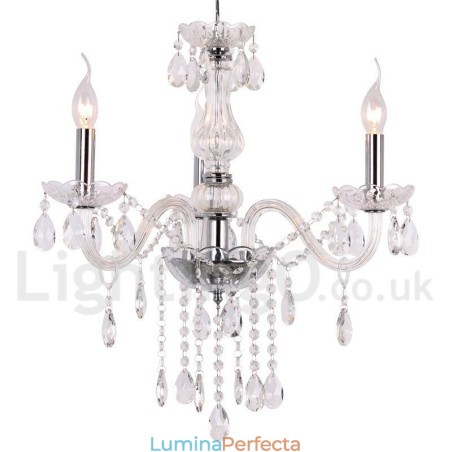 Candelabru contemporan K9 cu 3 lumini în stil lumânare din cristal Candelabru contemporan K9 cu 3 lumini în stil lumânare din cristal